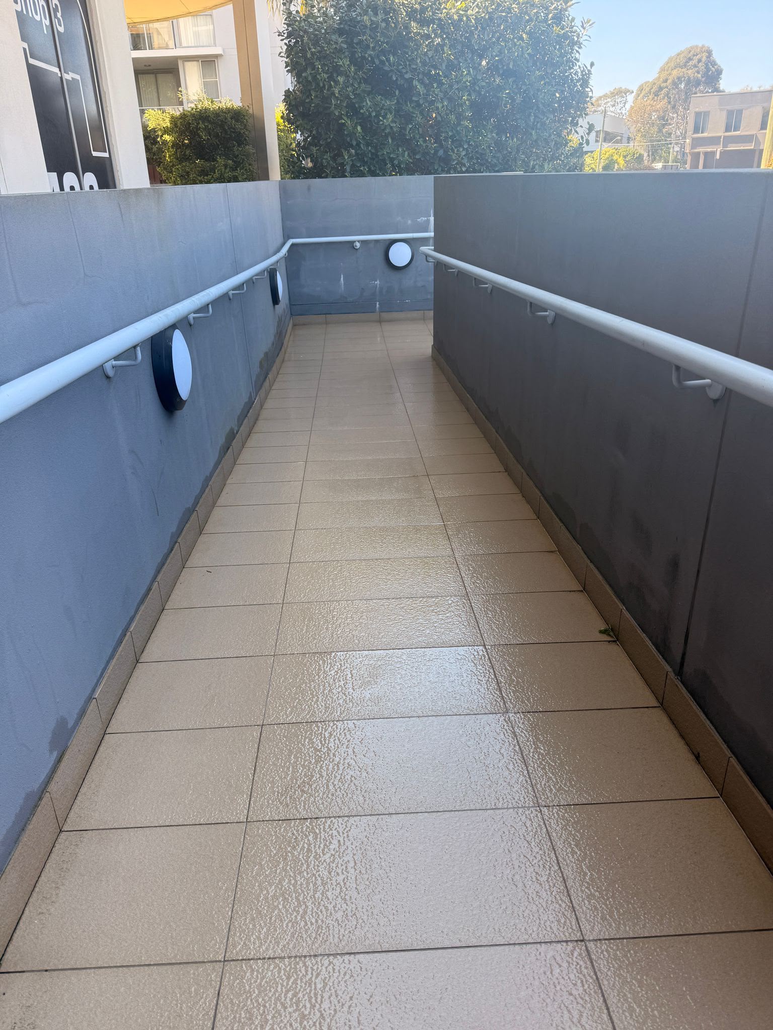 Pathway after pressure washing